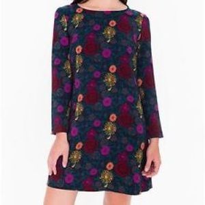 Floral American Apparel Long Sleeve Mini Dress